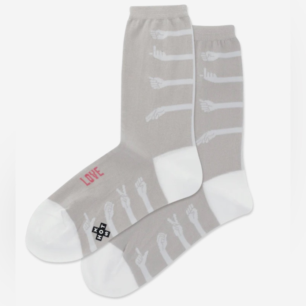 HOTSOX White Label ASL spelling “L-O-V-E” socks-NWT-2 available